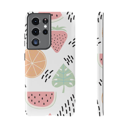 Tropical Fruit Fiesta Tough Samsung Galaxy Case – Fun Watermelon, Pineapple, and Citrus Design - BOGO Cases