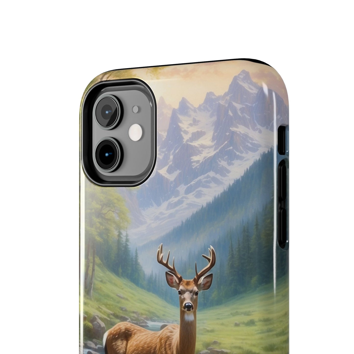 Alpine Serenity – Stag in Mountain Bliss iPhone Cases