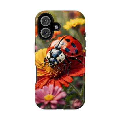 Ladybug on Orange Daisy - MagSafe iPhone Case