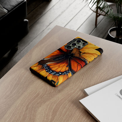 Monarch Butterfly & Sunflower Art – iPhone Case