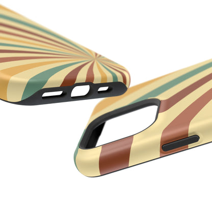 Earthy Retro Swirl MagSafe iPhone Case – Dual-Layer Protection with 70s-Inspired Earth Tones