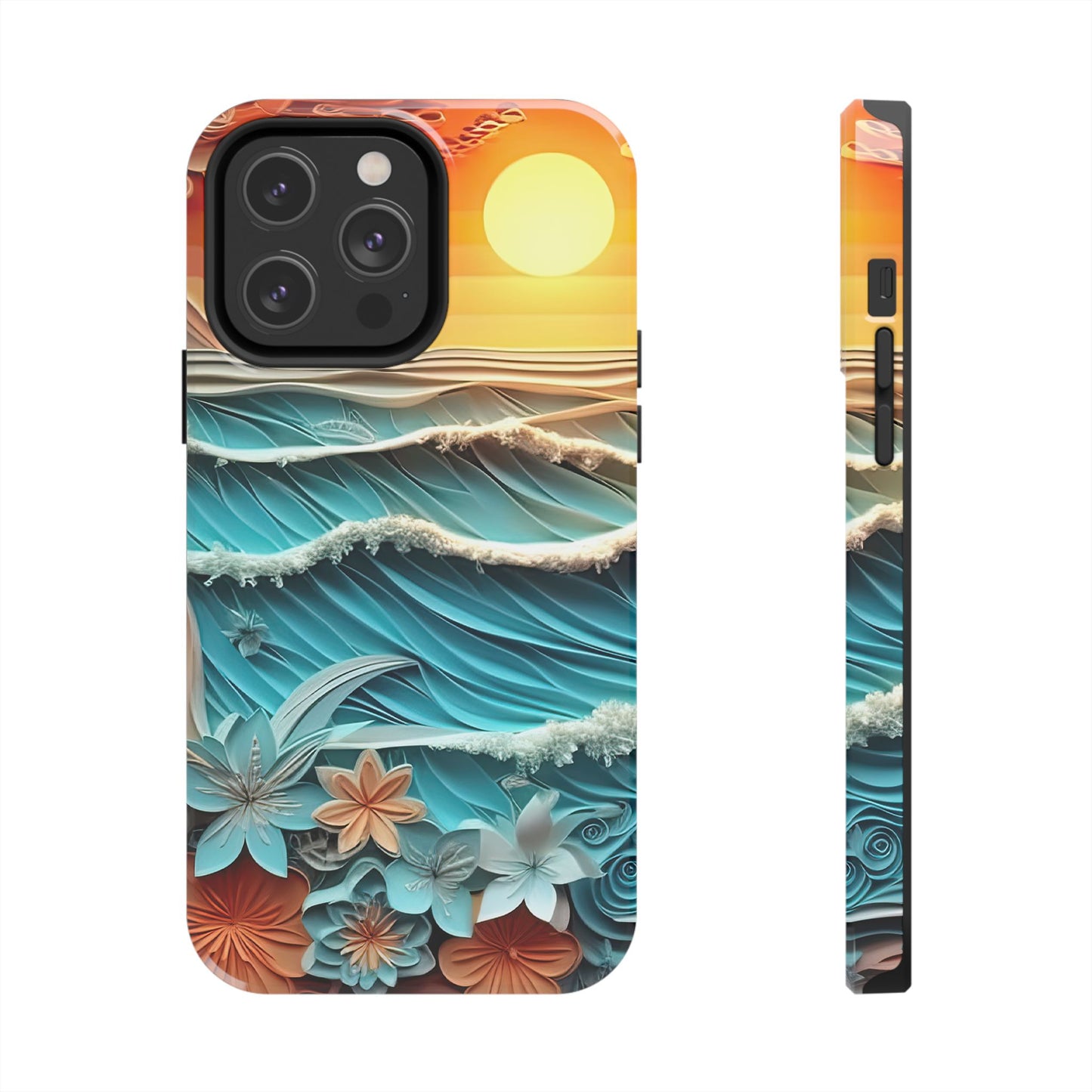 Tropical Sunset Paper Art Ocean – iPhone Series Case