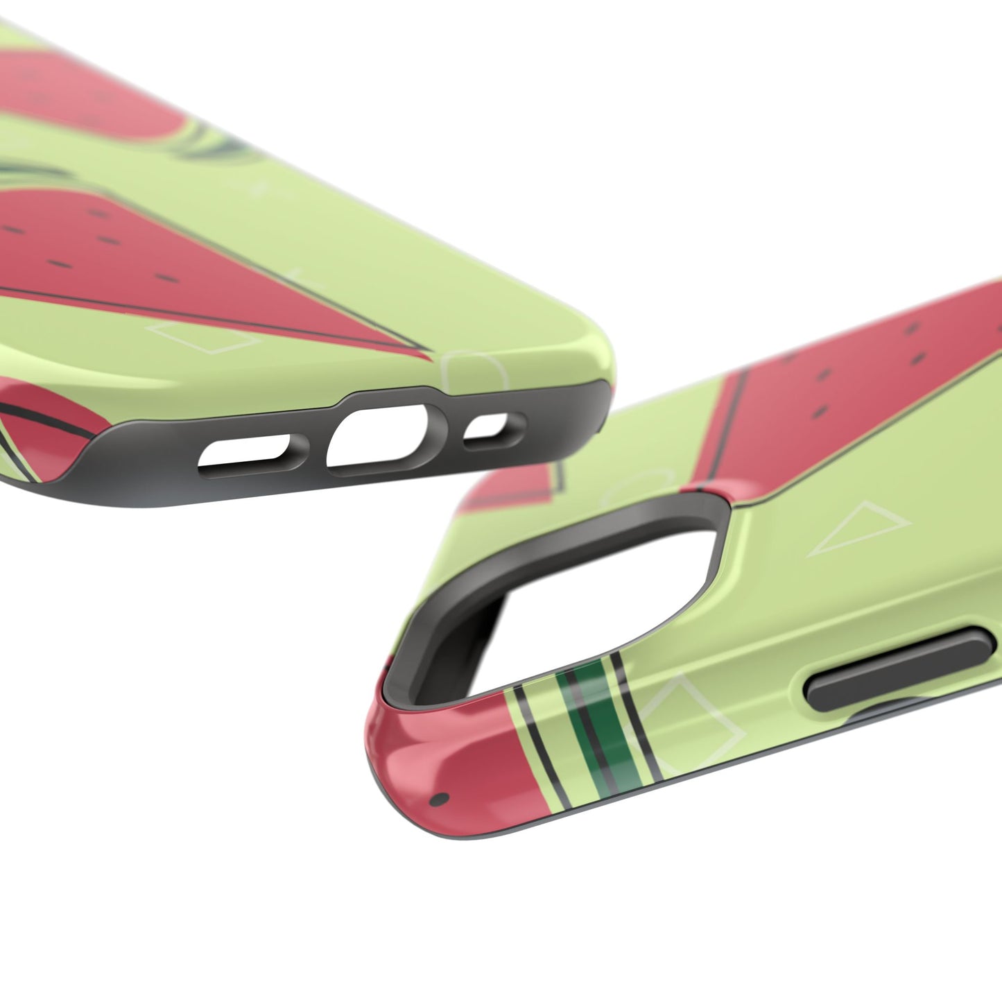 Watermelon Slice MagSafe iPhone Case – Fresh & Fun Design with Retro Geometric Pattern