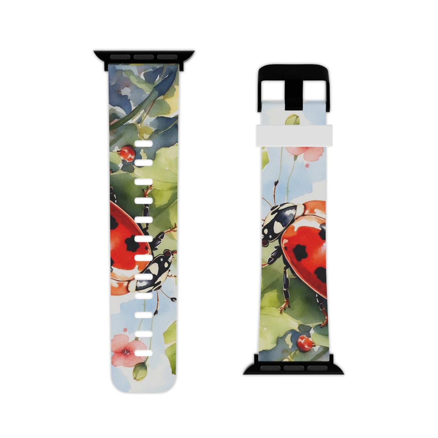 Watercolor Ladybug & Poppy Fields Apple Watch Band