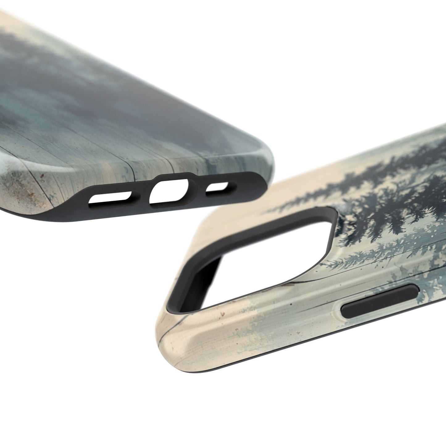 Misty Forest Wood MagSafe iPhone Case - Nature-Inspired Protective Cover