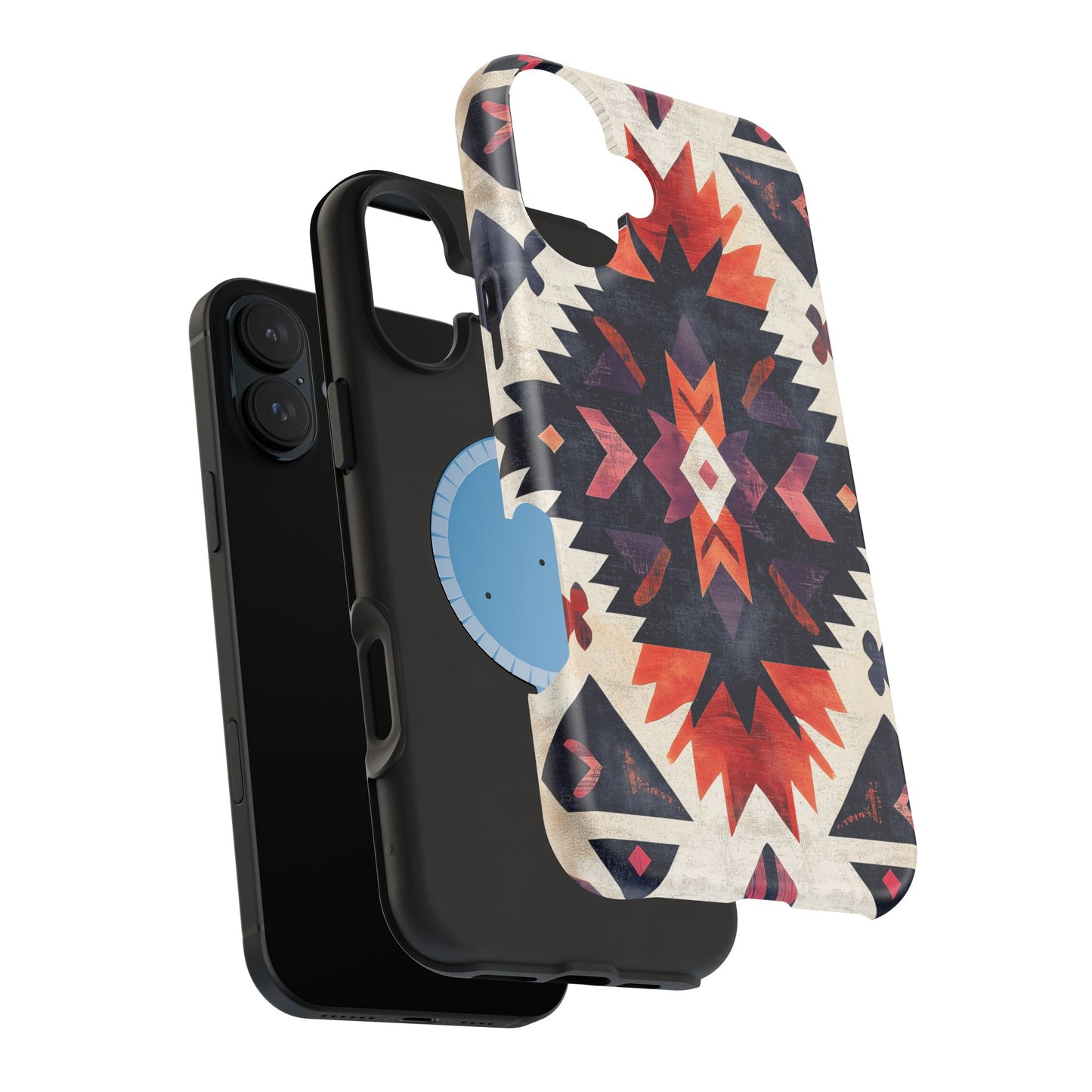 Boho Tribal Starburst Tough MagSafe iPhone Case – Vibrant Geometric Design, Dual-Layer Protection