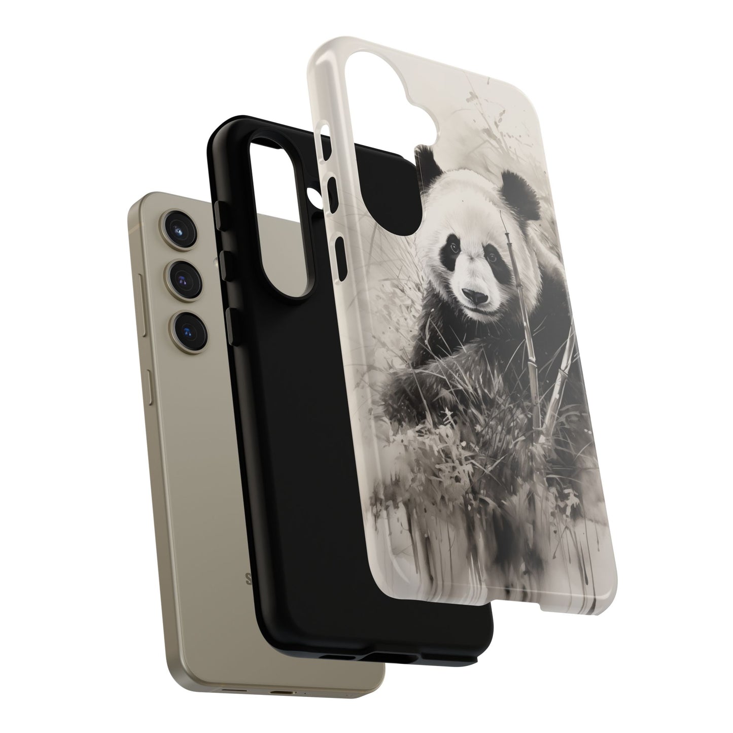 Premium Cute Phone Case: Charcoal Art Panda Bear