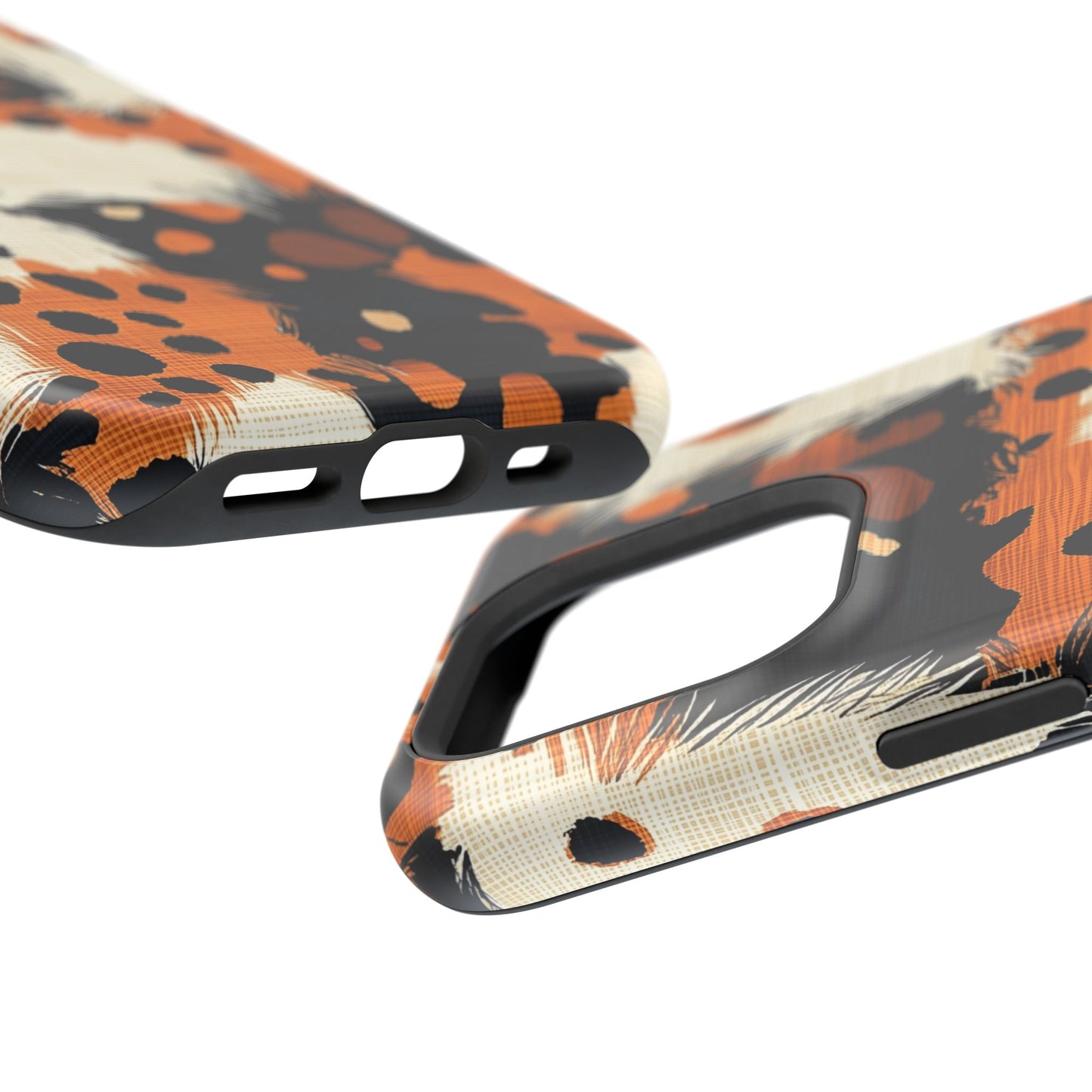 MagSafe iPhone Case: Cheetah Plaid – Brown & Black Pattern