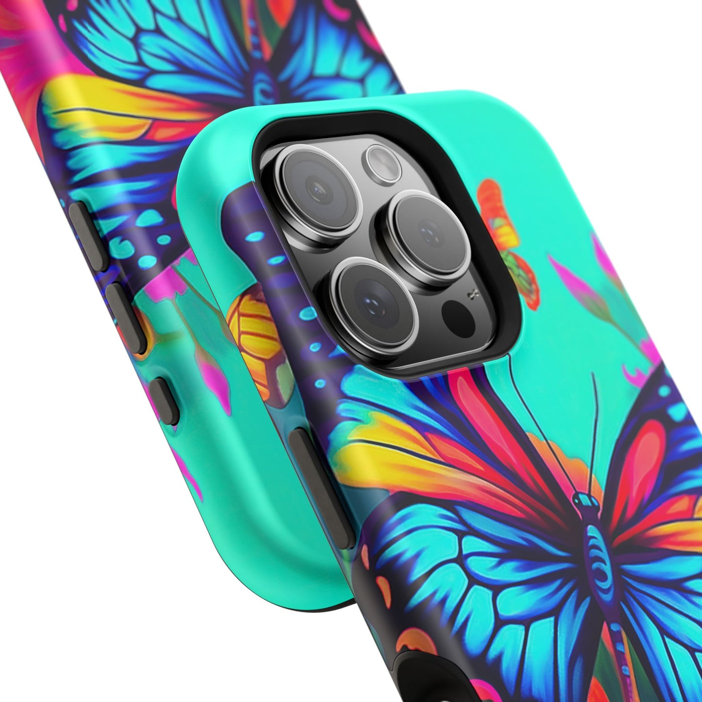 Vivid Butterfly & Floral Burst - MagSafe iPhone Case