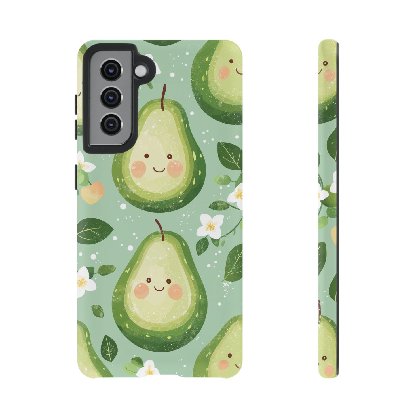 Avocado Face Parade Tough Samsung Galaxy Case – Cute Fruit Design, Dual - Layer Protection - BOGO Cases