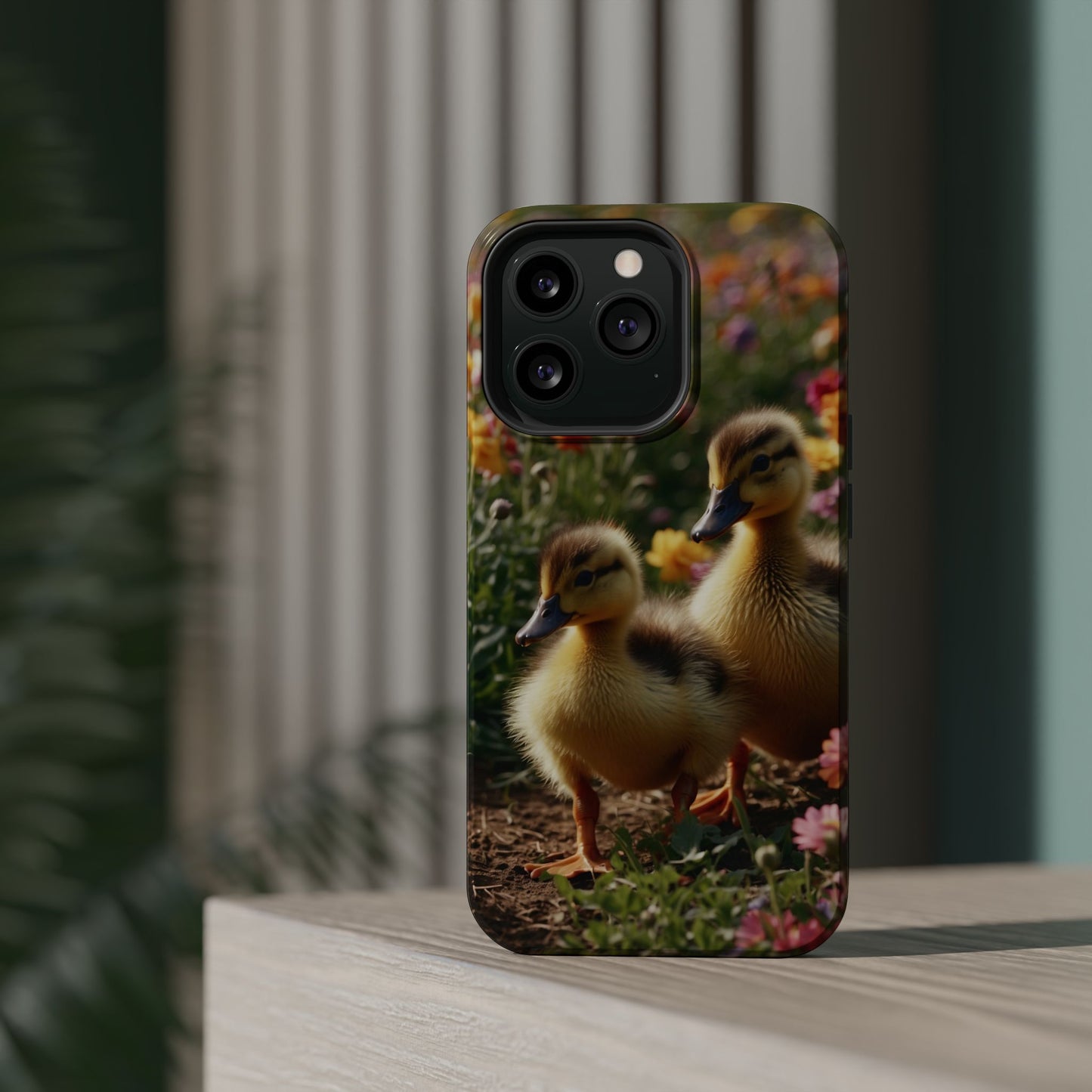 Charming Ducklings in Floral Garden - MagSafe iPhone Case