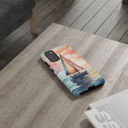 Sailboat Sunset Samsung Galaxy Case – Vibrant Watercolor Design