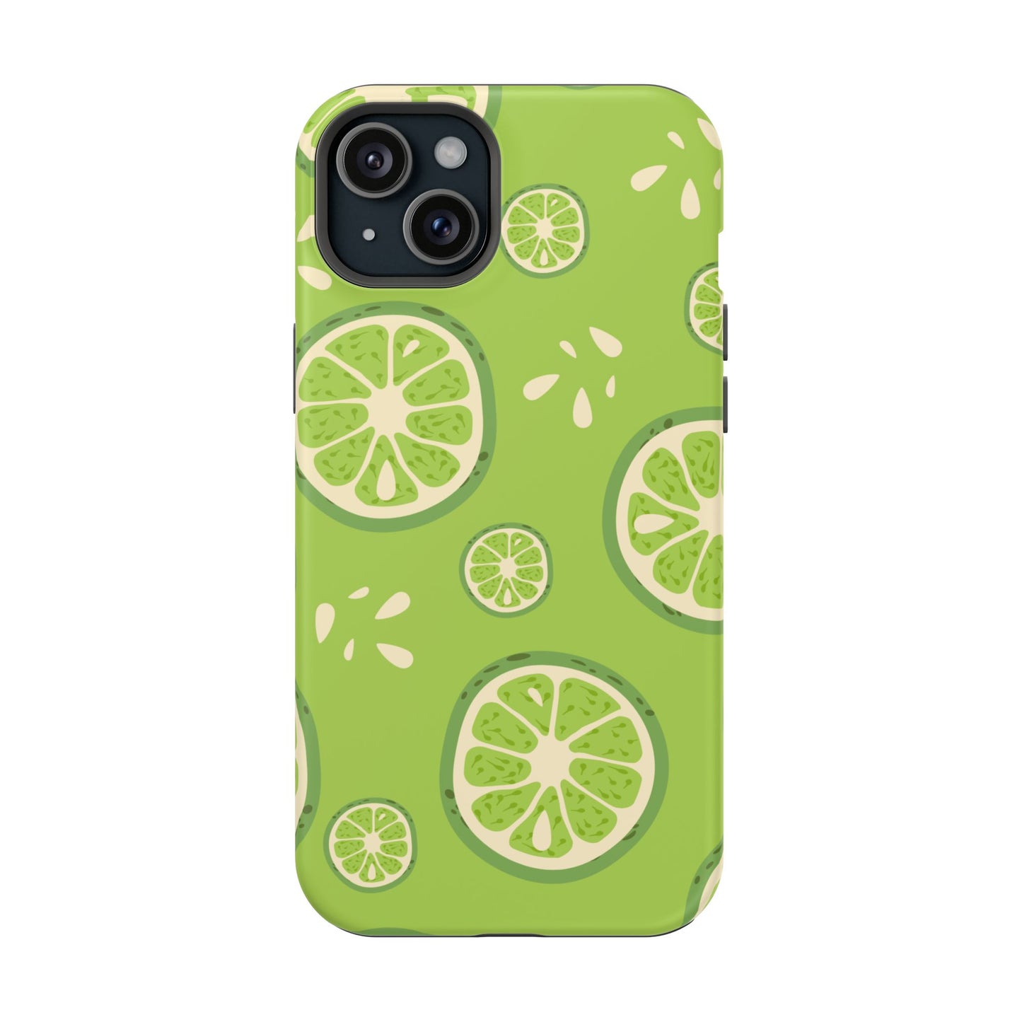 Zesty Lime Splash Tough MagSafe iPhone Case – Fresh Citrus Design, Dual-Layer Protection