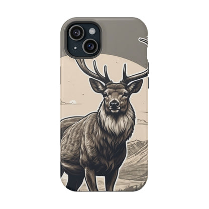 Monochrome Majesty – Regal Stag MagSafe iPhone Cases