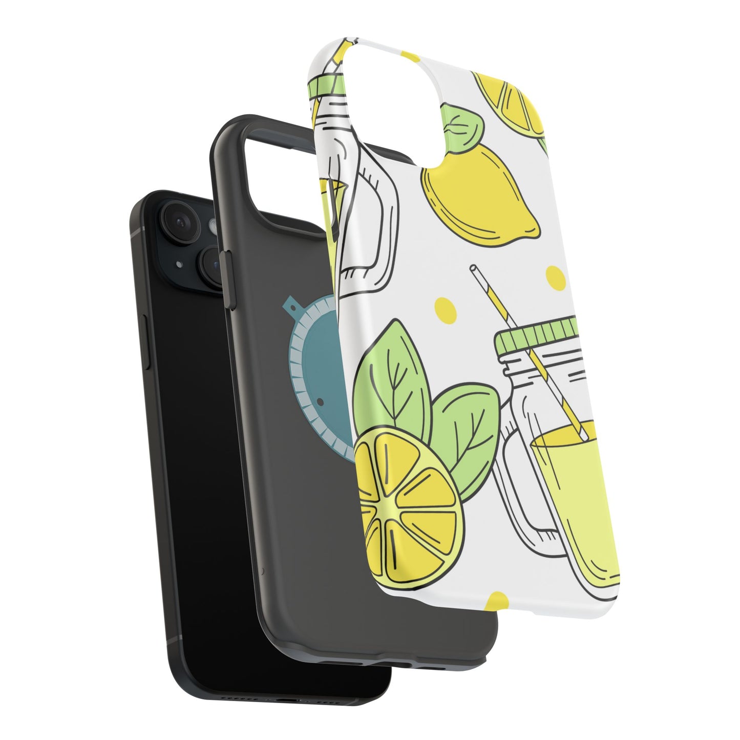 Lemonade Love Tough MagSafe iPhone Case – Fun Lemon Mason Jar Design, Dual-Layer Protection