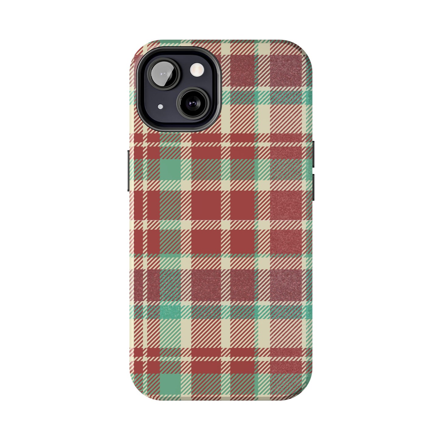 Red & Cream Vintage Plaid – Durable & Stylish iPhone Case