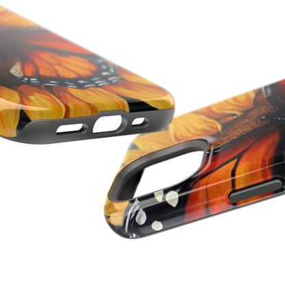 Monarch Butterfly & Sunflower Art – MagSafe iPhone Case