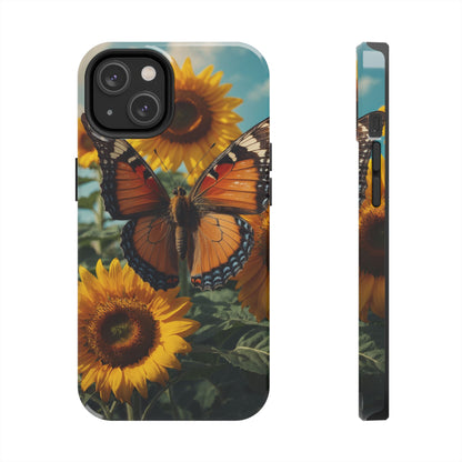 Vibrant Butterfly & Sunflower – iPhone Case