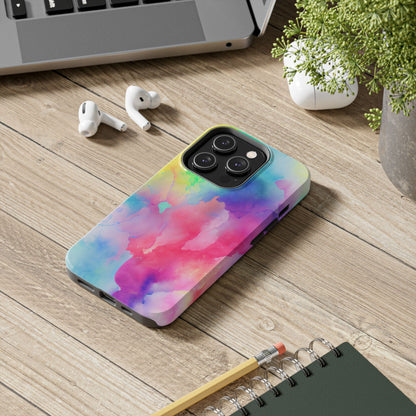 Pastel Watercolor Dream iPhone Case – Slim Profile, Glossy Finish