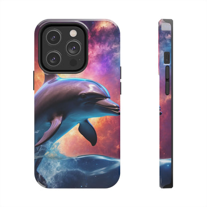 Cosmic Dolphin Galaxy Art - iPhone Case