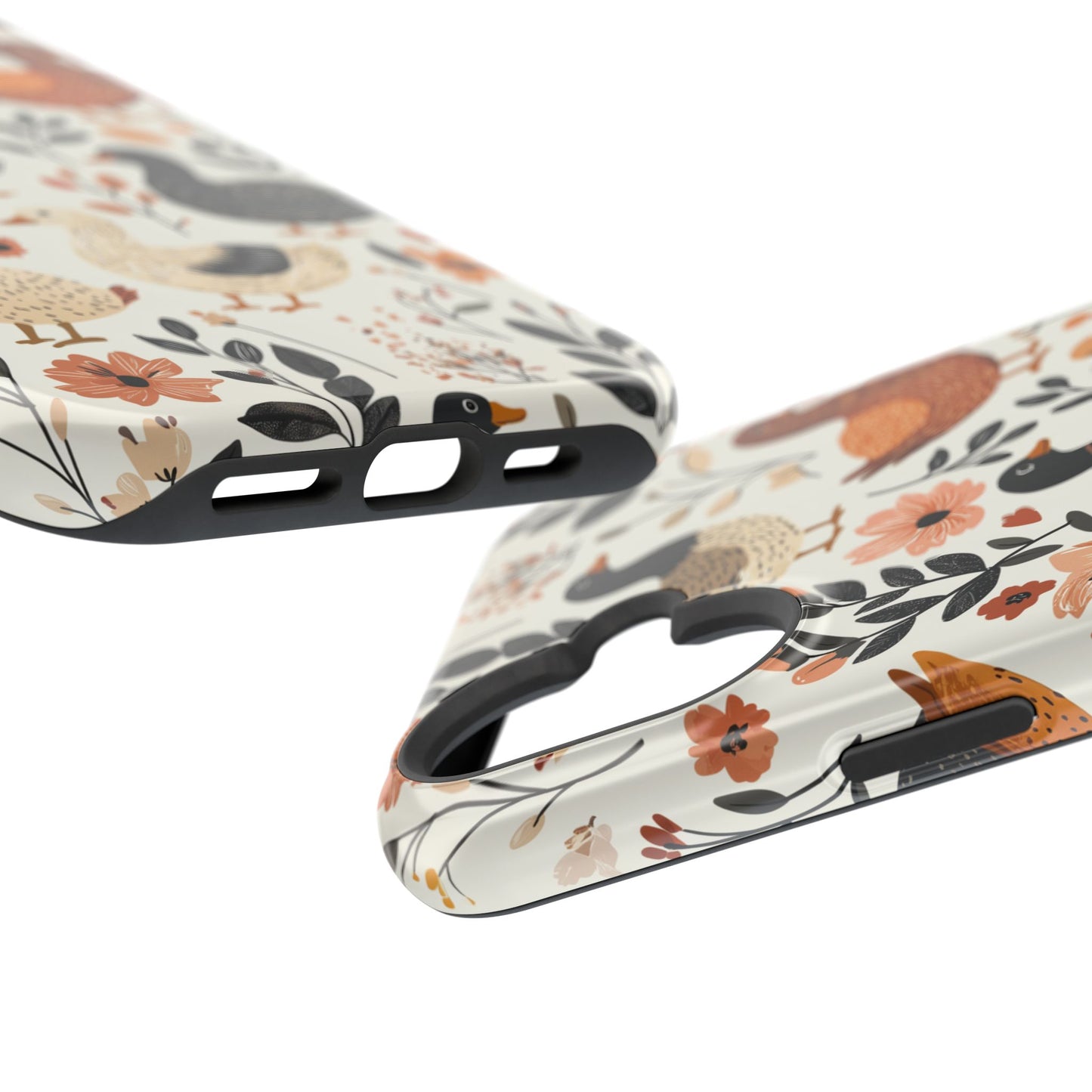 MagSafe iPhone Case: Vintage Duck – Floral & Leaf Design