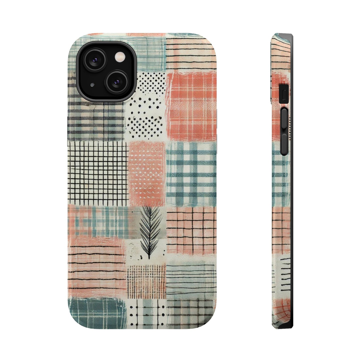 Rustic Patchwork MagSafe iPhone Case | Farmhouse Style & Shockproof