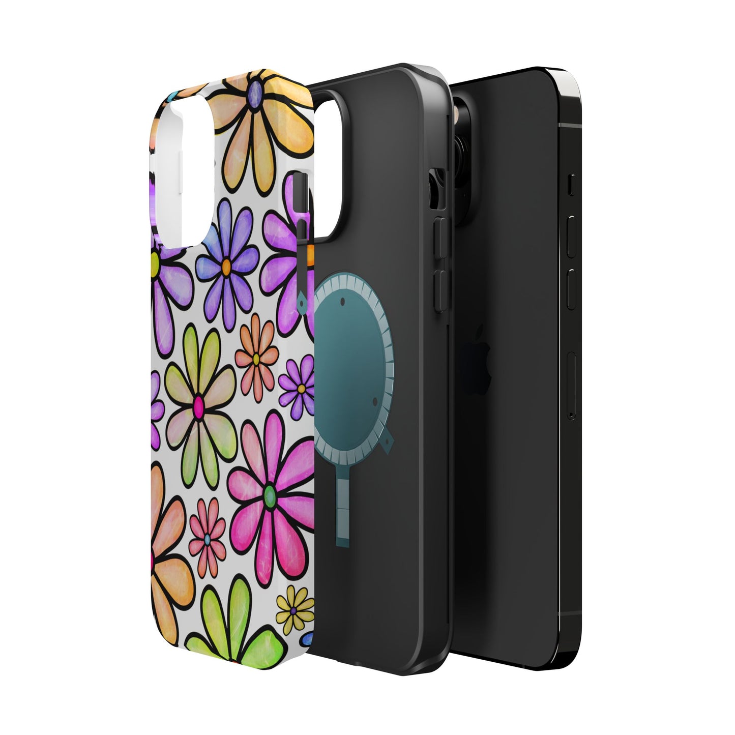 Pastel Daisy Dream MagSafe iPhone Case – Slim Profile, Glossy Finish