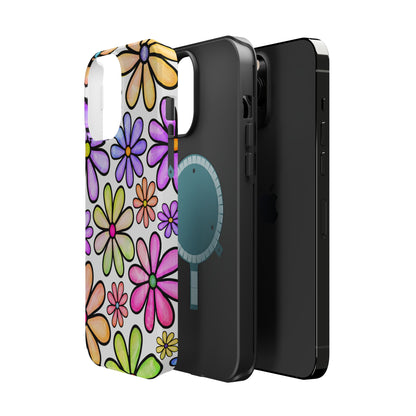 Pastel Daisy Dream MagSafe iPhone Case – Slim Profile, Glossy Finish