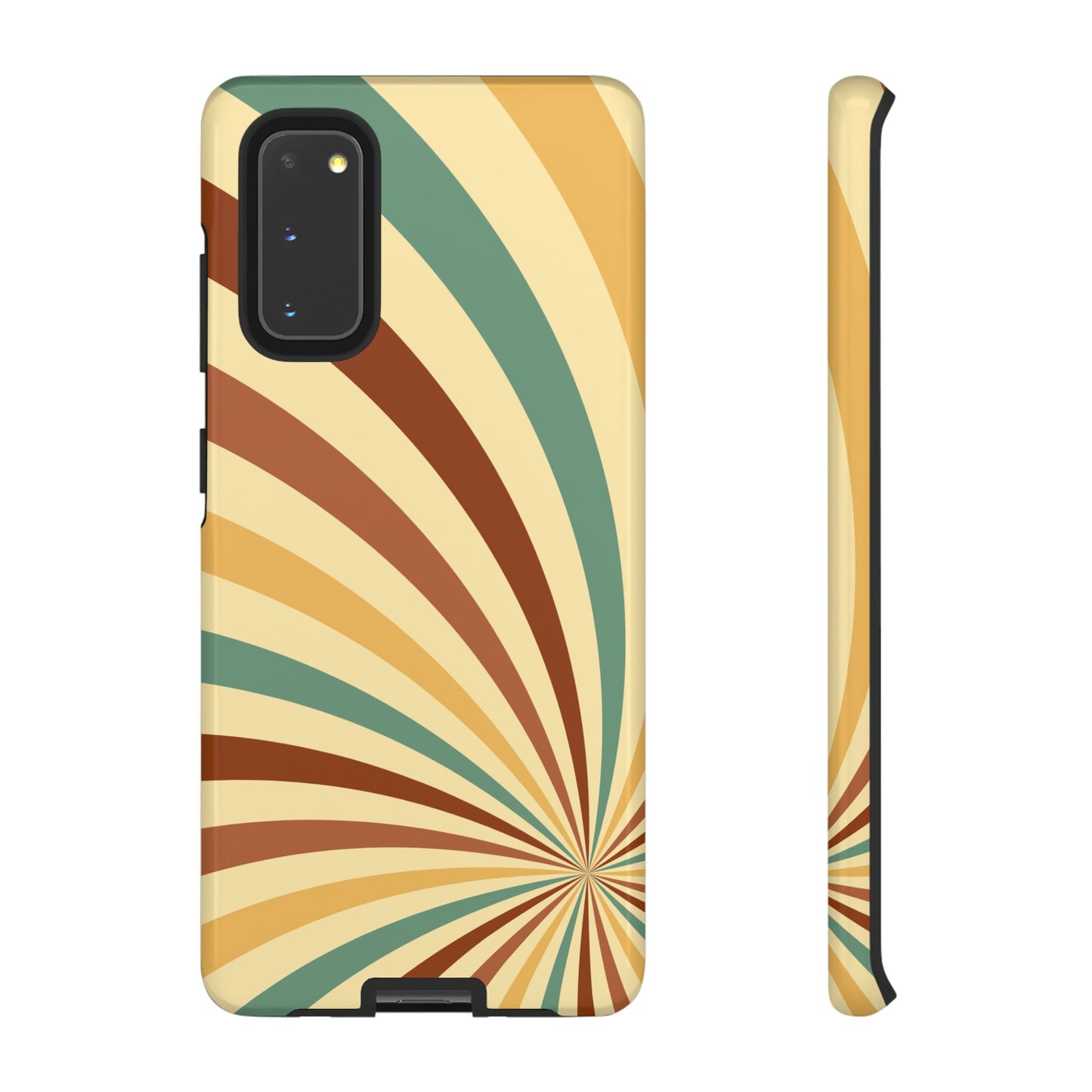 Earthy Retro Swirl Samsung Galaxy Case – Dual-Layer Protection with 70s-Inspired Earth Tones