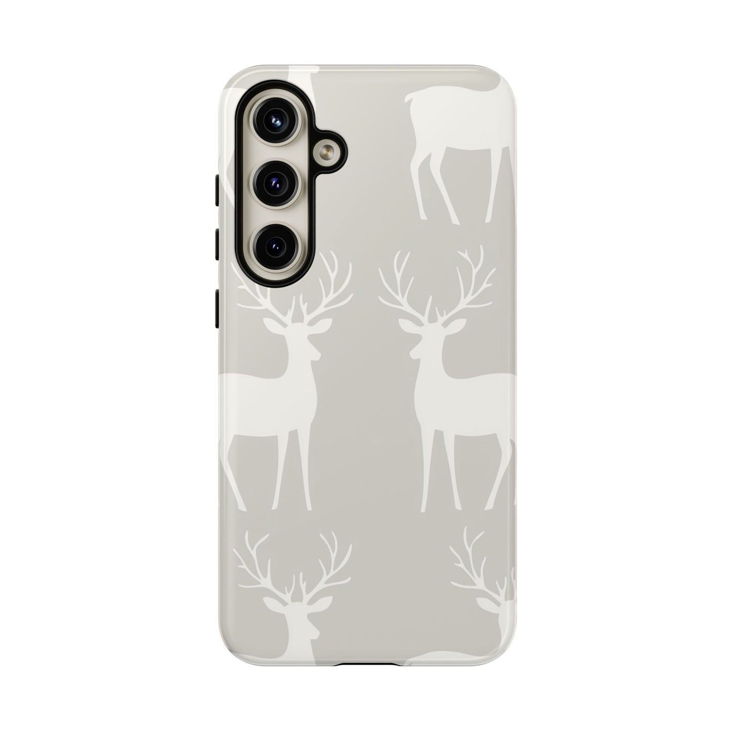 Elegant White Reindeer Pattern – Samsung Galaxy Series Case