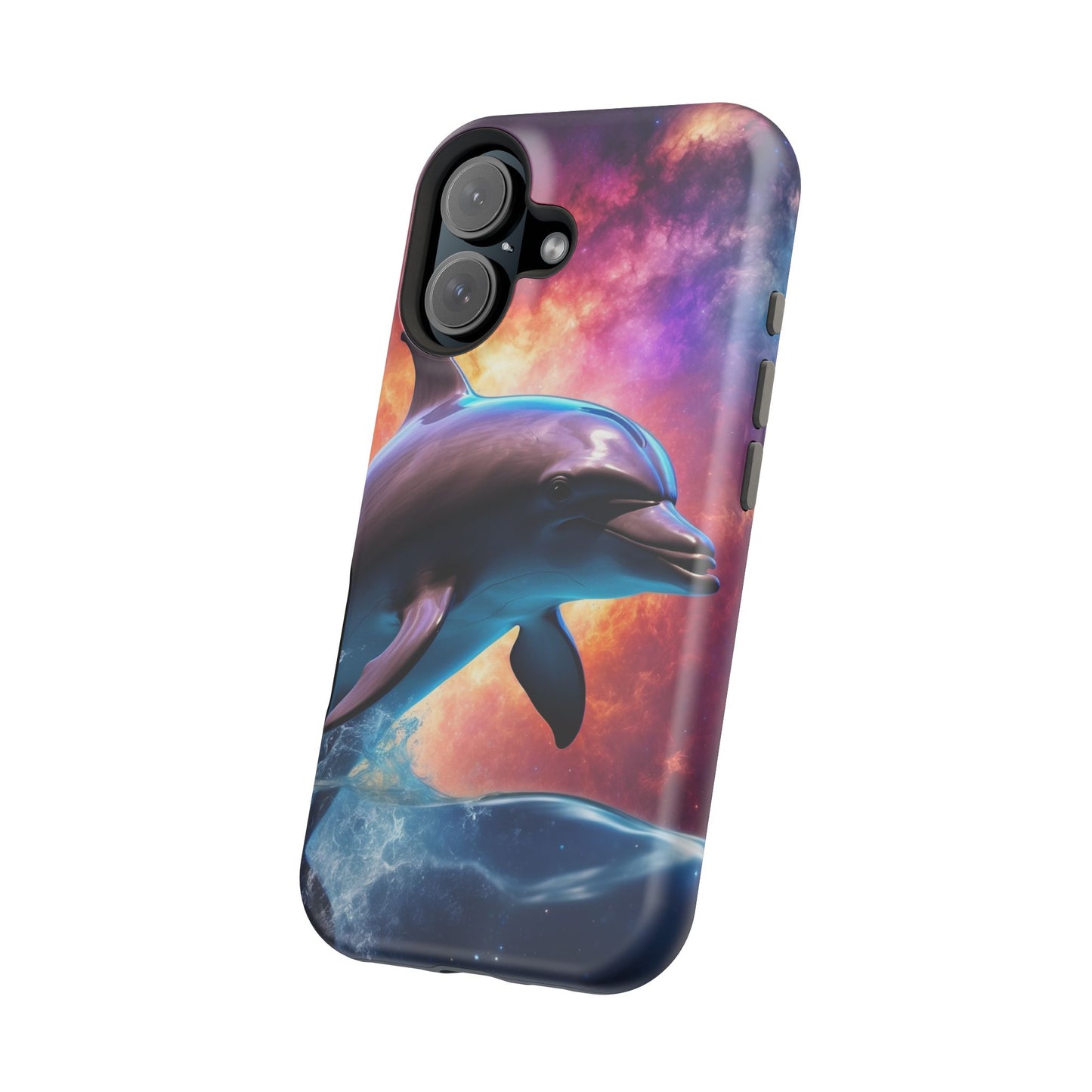 Cosmic Dolphin Galaxy Art - MagSafe-Compatible Case