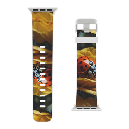 Ladybug on Yellow Petals Apple Watch Band