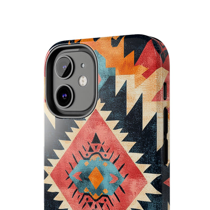 Bold Aztec Pattern Tough iPhone Case – Vibrant Geometric Design, Dual - Layer Protection - BOGO Cases