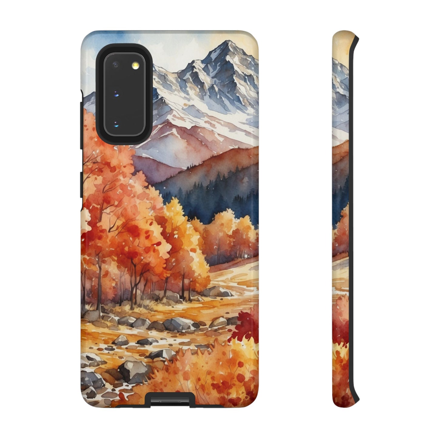 Watercolor Autumn Forest and Mountains - Samsung Galaxy Case