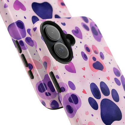 Purple Paw Print iPhone Case - Playful Pet Lover’s Protective Cover