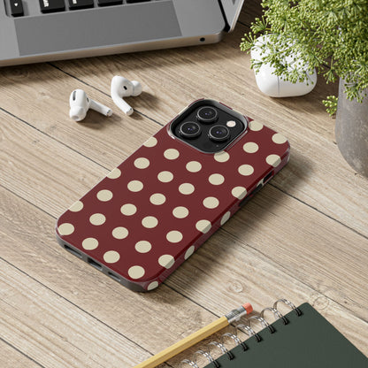 Classic Red & Cream Polka Dots - iPhone Case