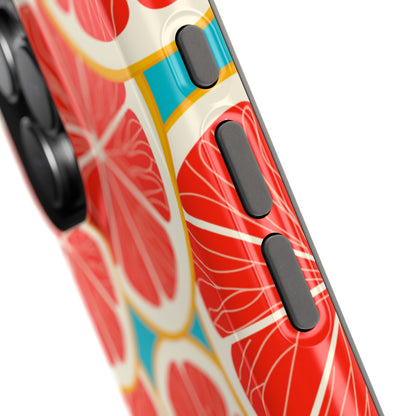 Ruby Grapefruit Pop Tough MagSafe iPhone Case – Vibrant Citrus Design, Shock-Resistant Protection