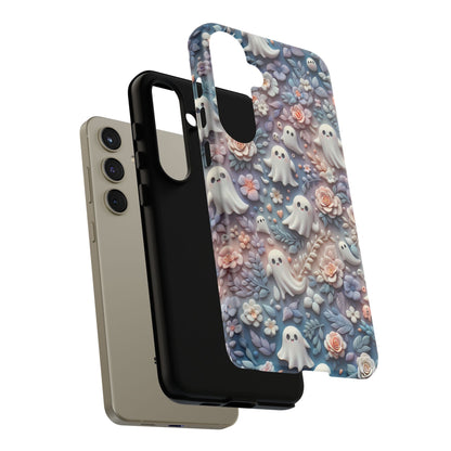 Ghosts Flowers Phone Case - Enchanting Ethereal Clay Autumn and Halloween Aesthetic - Fits All iPhones, Samsung Galaxy, & Google Pixel - BOGO Cases