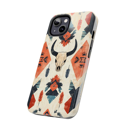 Southwestern Bull Skull iPhone Case – Durable Matte Finish with Rustic Tribal Design - BOGO Cases