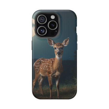 MagSafe-Compatible iPhone Case – Mystic Fawn Under the Moonlit Sky