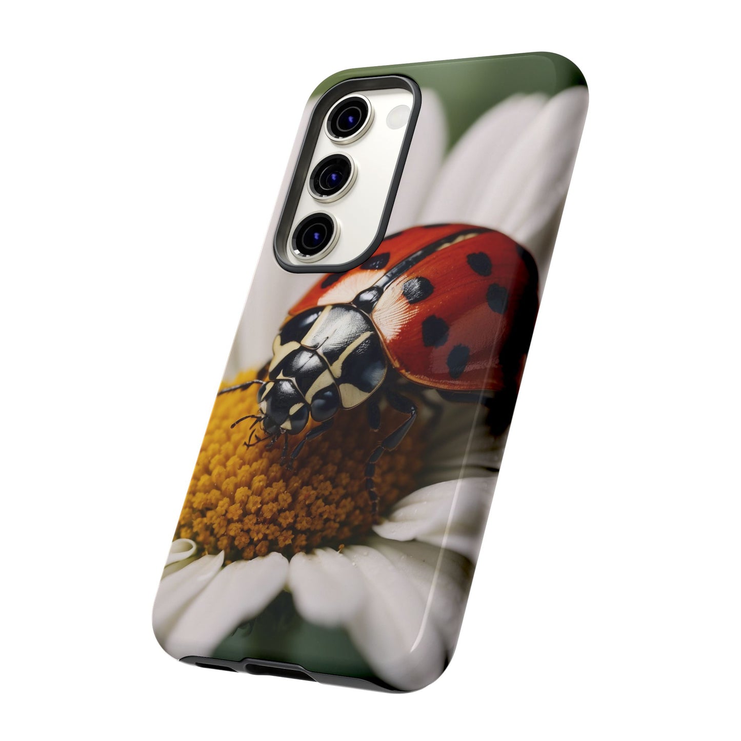 Samsung Galaxy Case: Ladybug on White Daisy