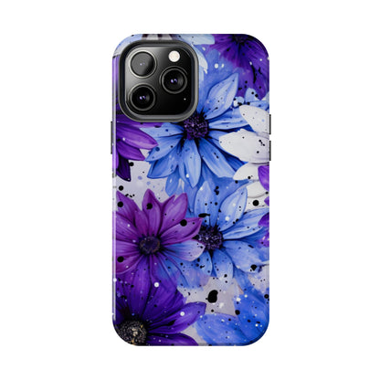 Vibrant Purple & Blue Floral Splash - iPhone Series Case