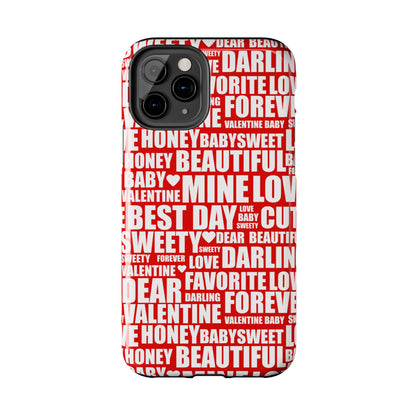 Valentine's Love Typography iPhone Case