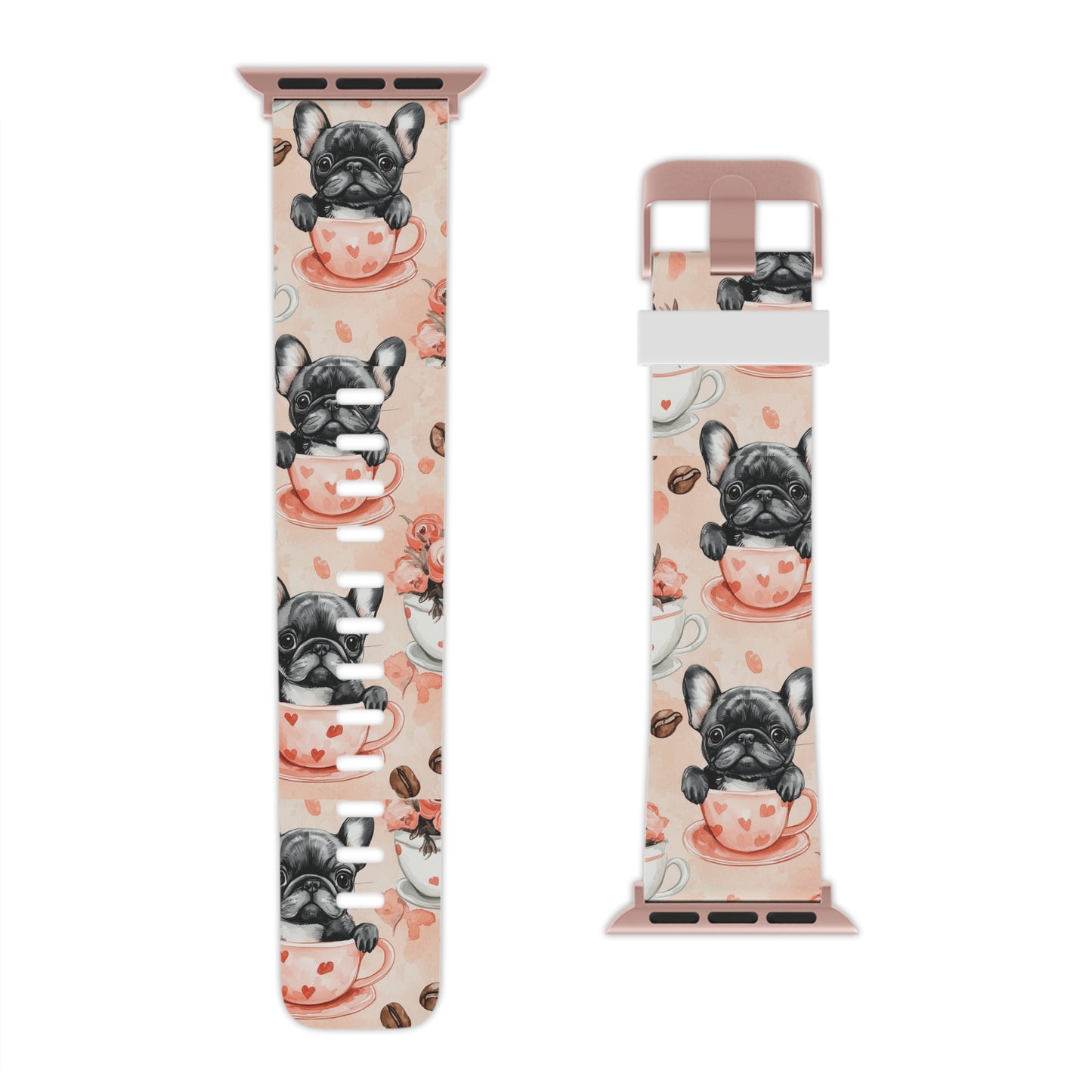 French Bulldogs in Heart Apple Watch Band