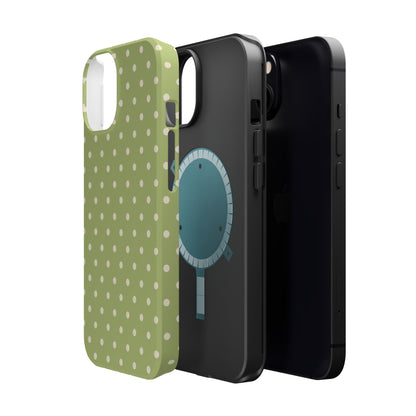 Sage Green Polka Dots – MagSafe iPhone Case