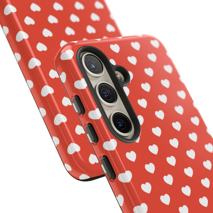 White Hearts on Red Samsung Case