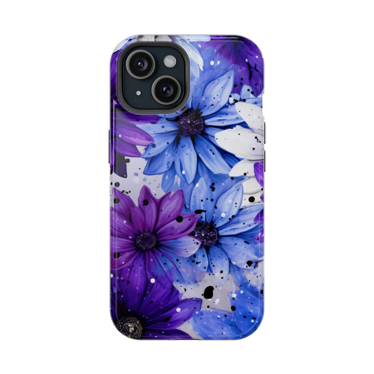 Vibrant Purple & Blue Floral Splash - MagSafe iPhone Series Case