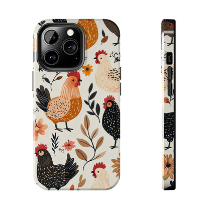 iPhone Case: Cluckin' Vintage – Chickens & Leaves