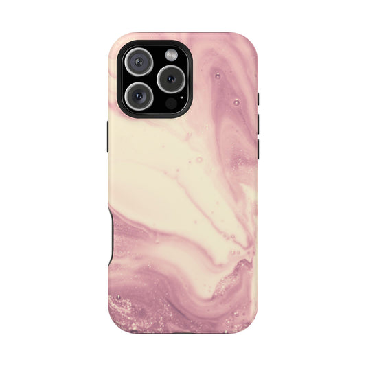 Blush Marble Glow – MagSafe Case with Pink & Rose Gold Marble Design