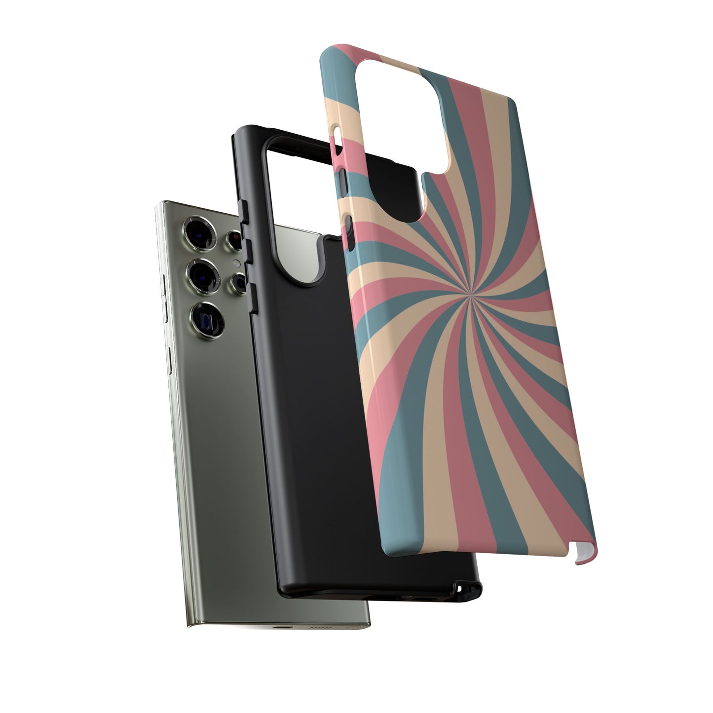 Vintage Pastel Swirl  Samsung Galaxy Case – Dual-Layer Protection with 70s-Inspired Design